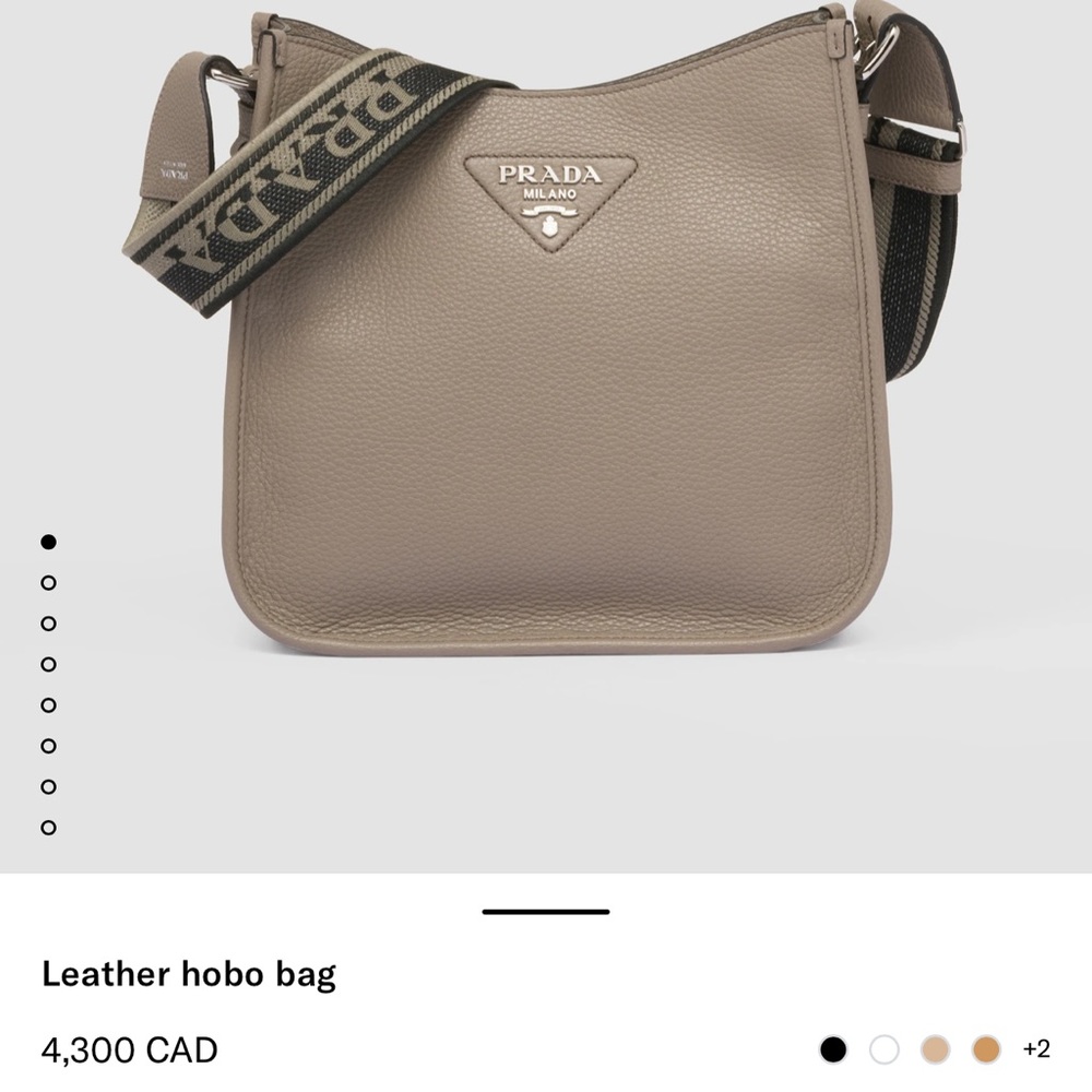 Clay grey Prada leather hobo
